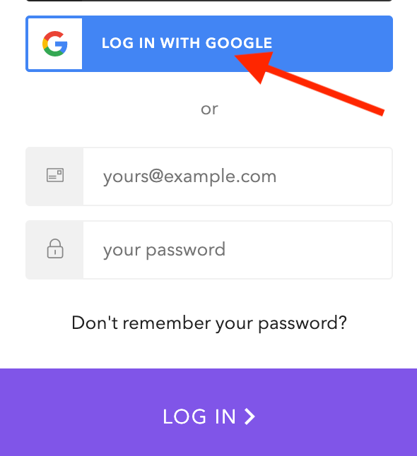 Log In with Google Button