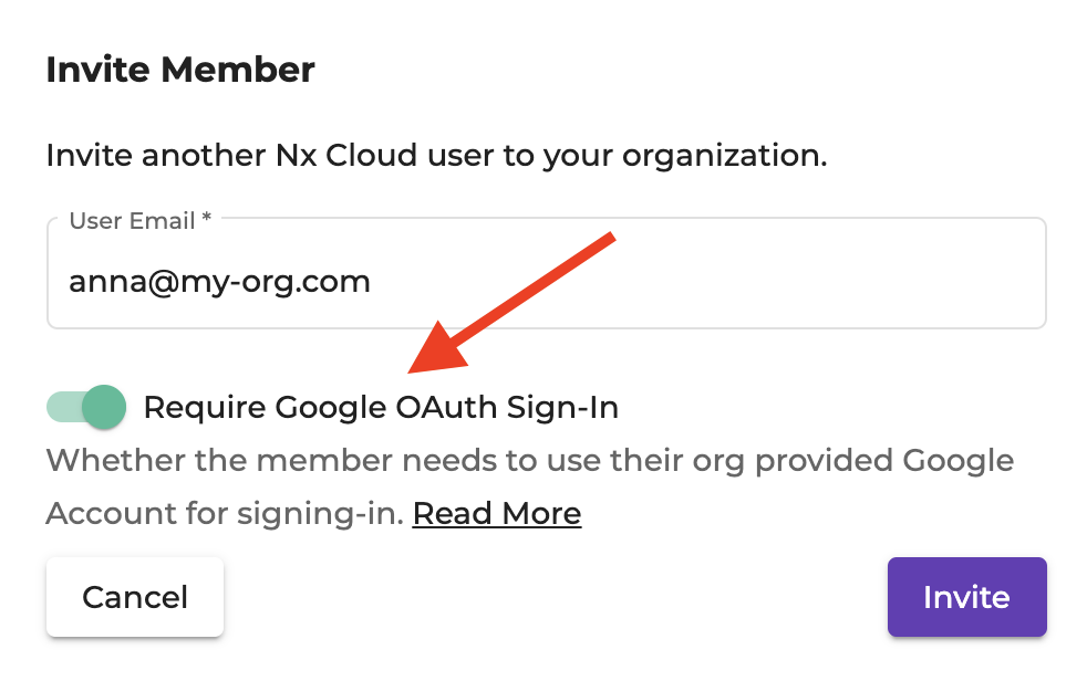 Require Google OAuth Sign-In toggle